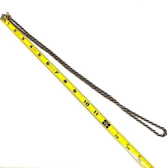 Trifari vintage goldtone  and black rope twisted necklace - Picture 6 of 7